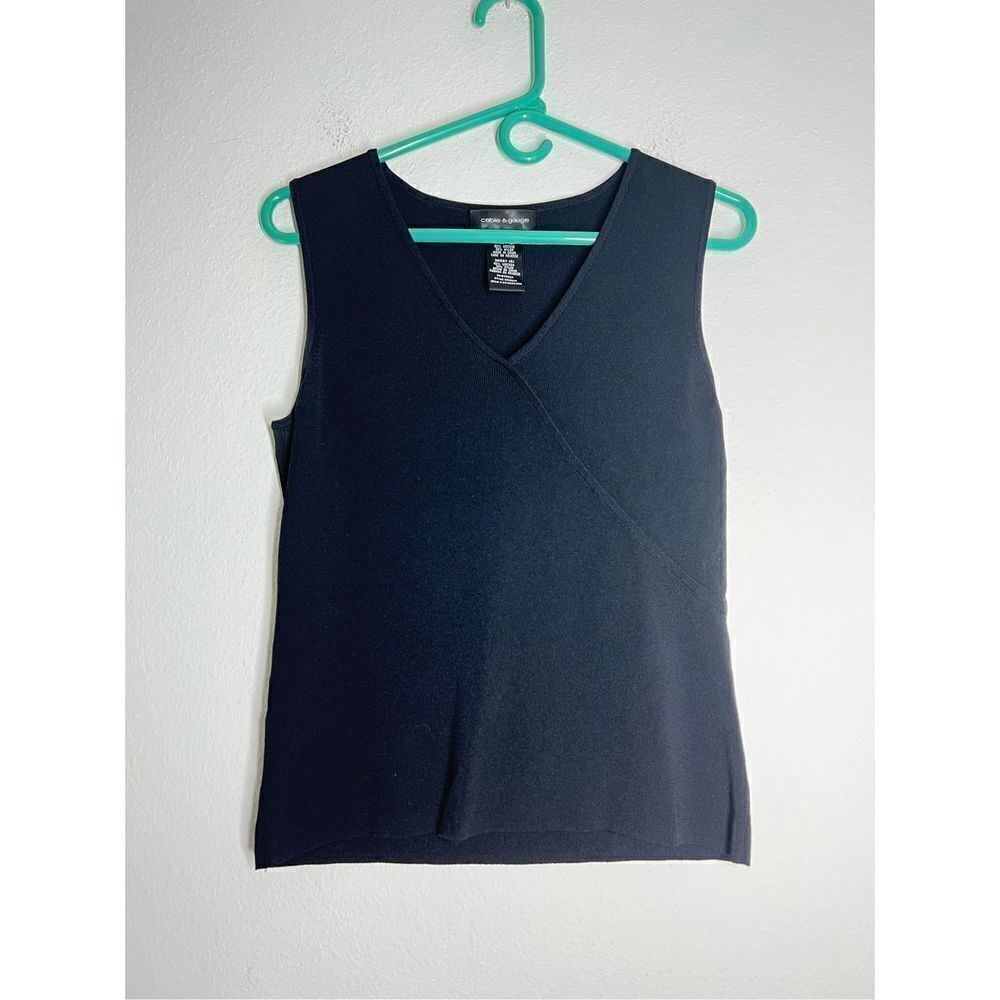 Cable & Gauge Black Knit Tank Top size L